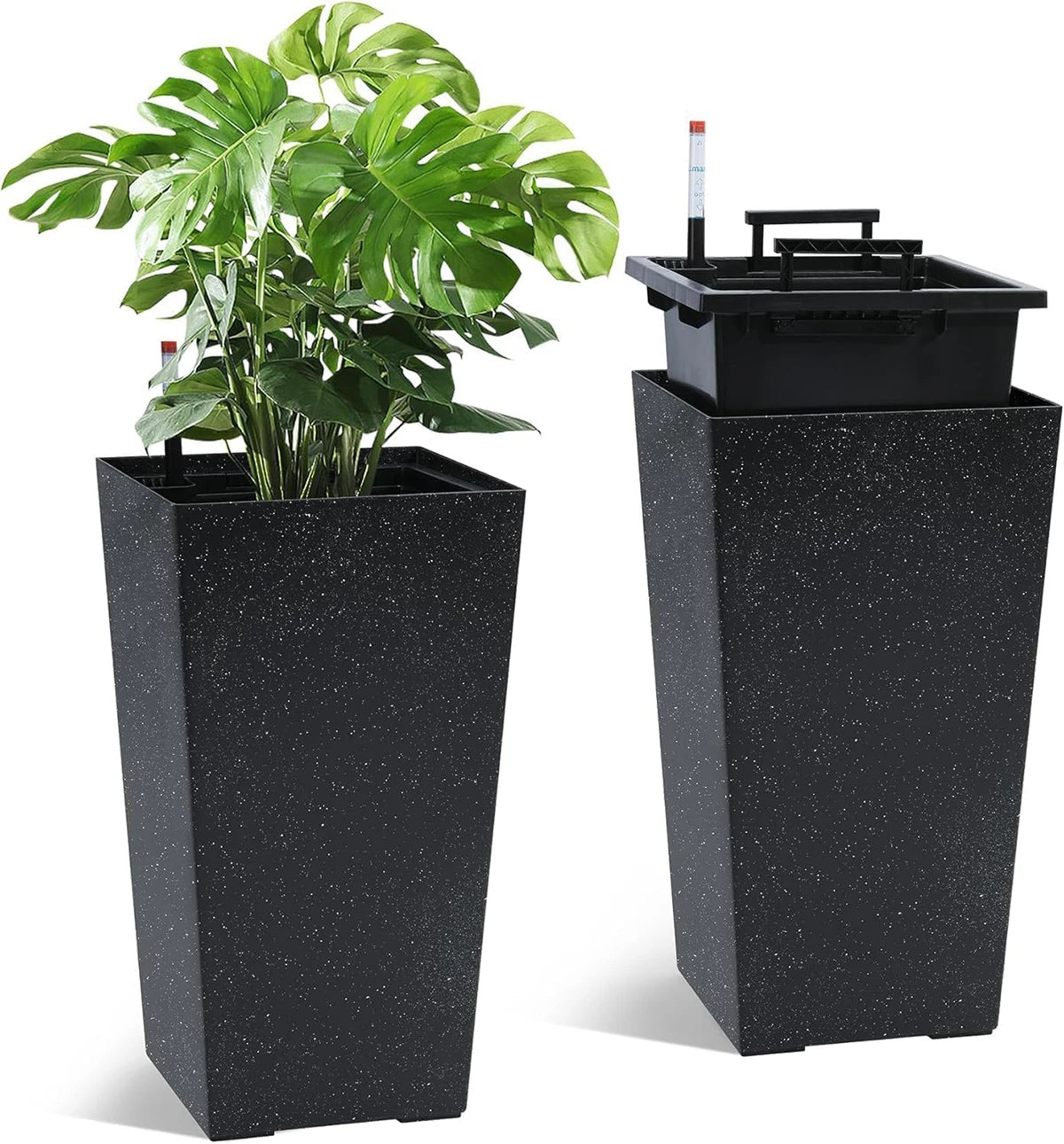 Twister.Ck Rectangular Planters With Drainage Water Monitor For Indoor Outdoor