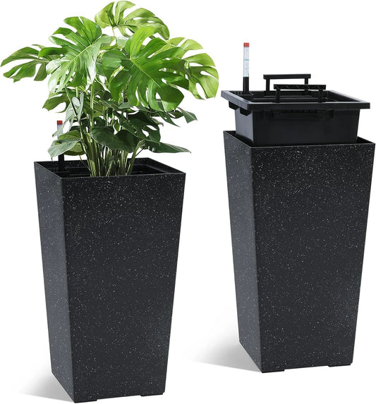 Twister.Ck Rectangular Planters With Drainage Water Monitor For Indoor Outdoor
