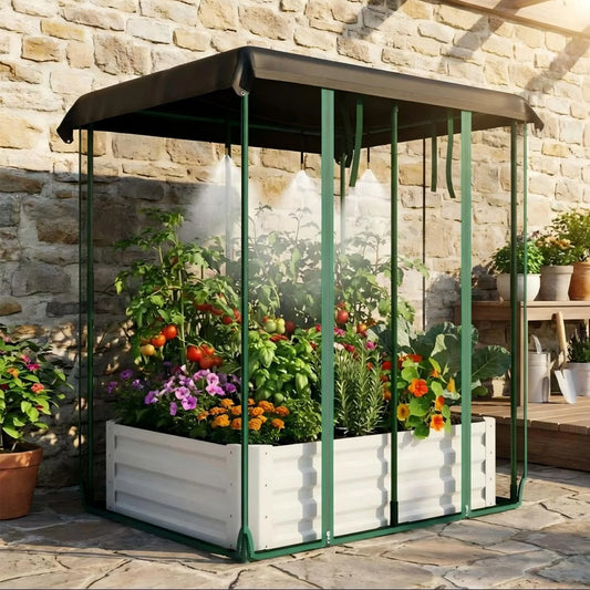 HiMISS 3-In-1 Raised Garden Bed With Drip Irrigation