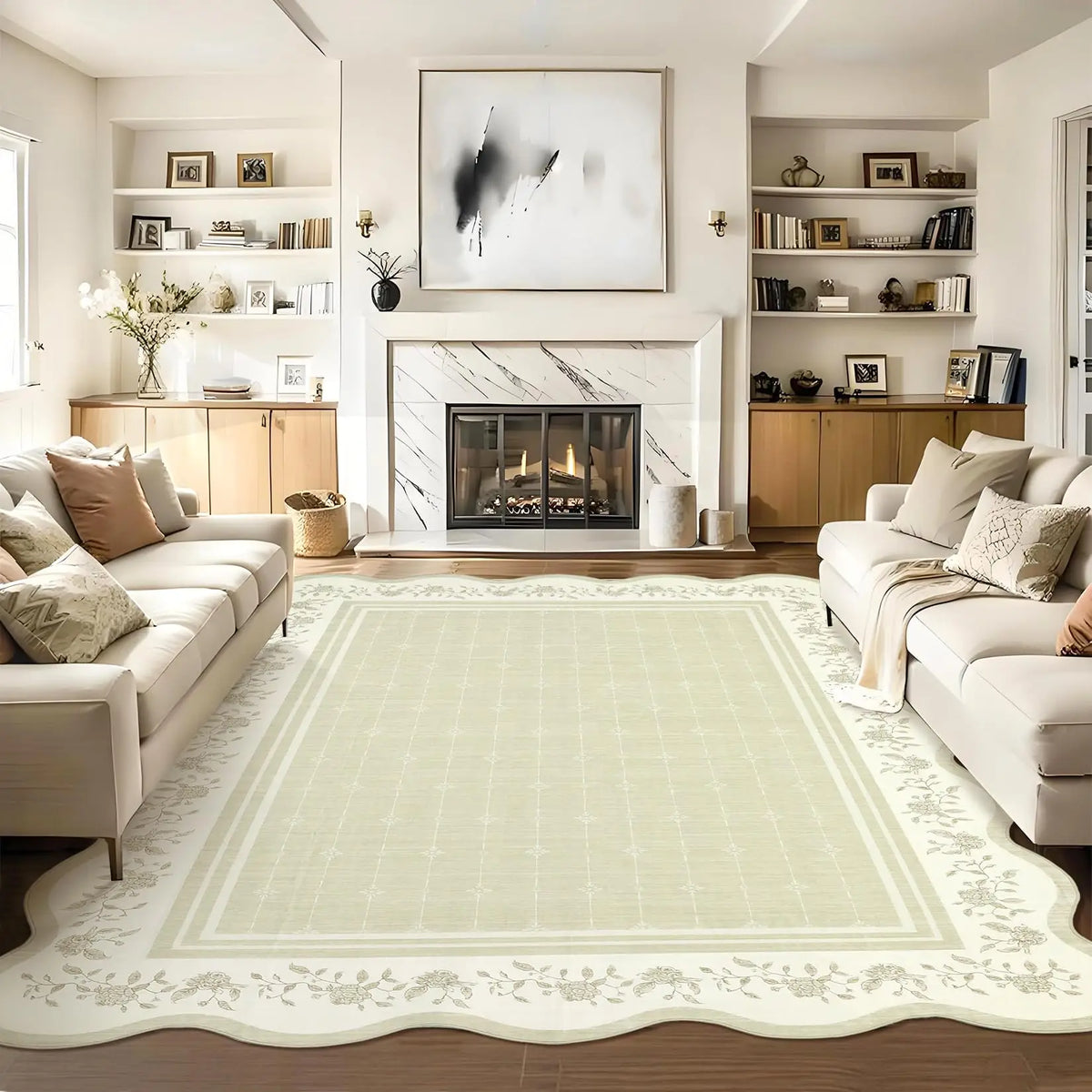 Foldable Stain Resistant Polyester Area Rug For Modern Spaces
