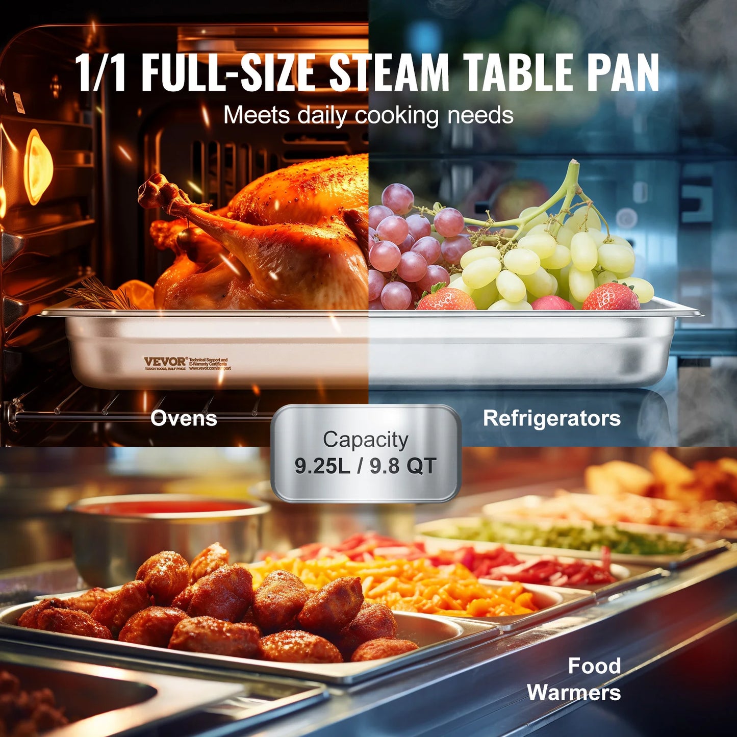 SucceBuy Stainless Steel Buffet Chafing Dishes And Steam Table Pans