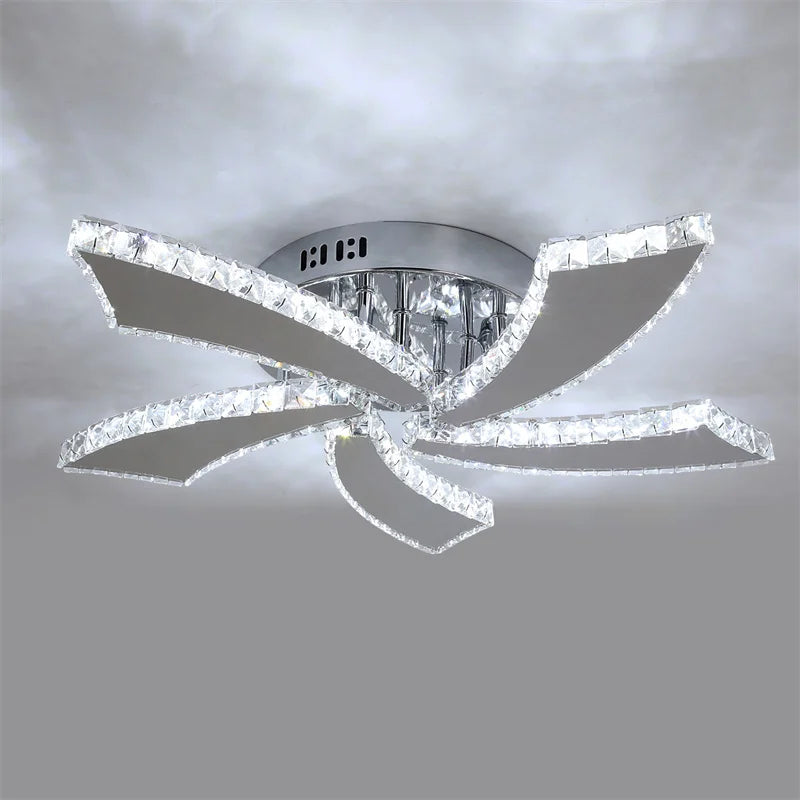 VETRULUS Modern Crystal LED Ceiling Fan With Remote Control