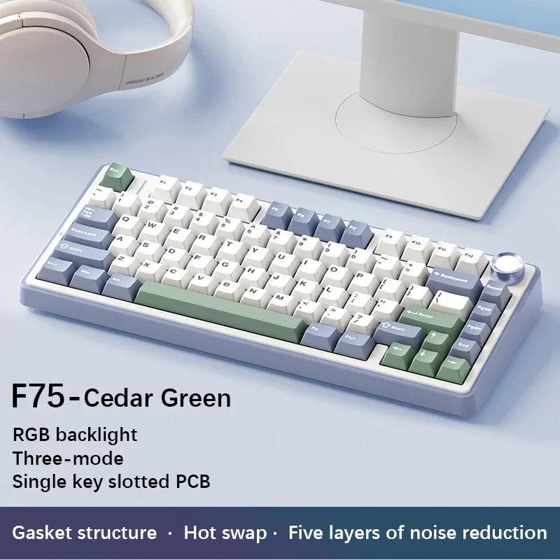 AULA F75 Wireless Bluetooth Mechanical Keyboard With RGB Backlight