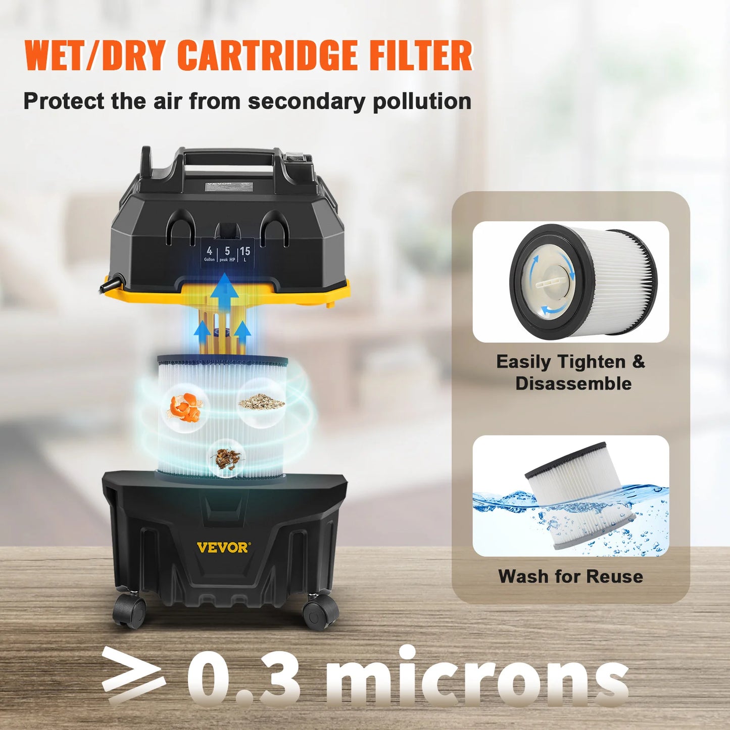 SucceBuy 1200W Wet Dry Vacuum Cleaner For Car And Home