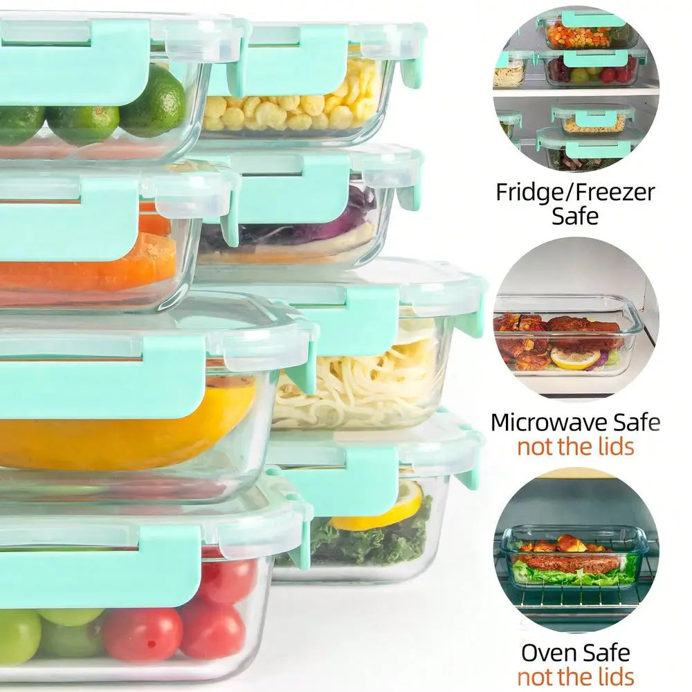Airtight Glass Food Storage Containers 24-Piece Leak-Proof Set With Lids