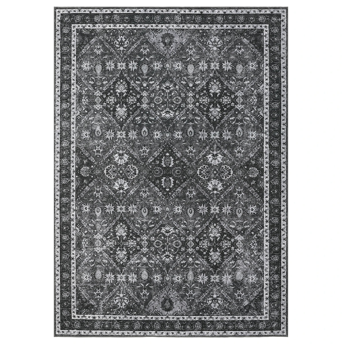Machine Washable Moroccan Geometric Area Rug For Living Spaces