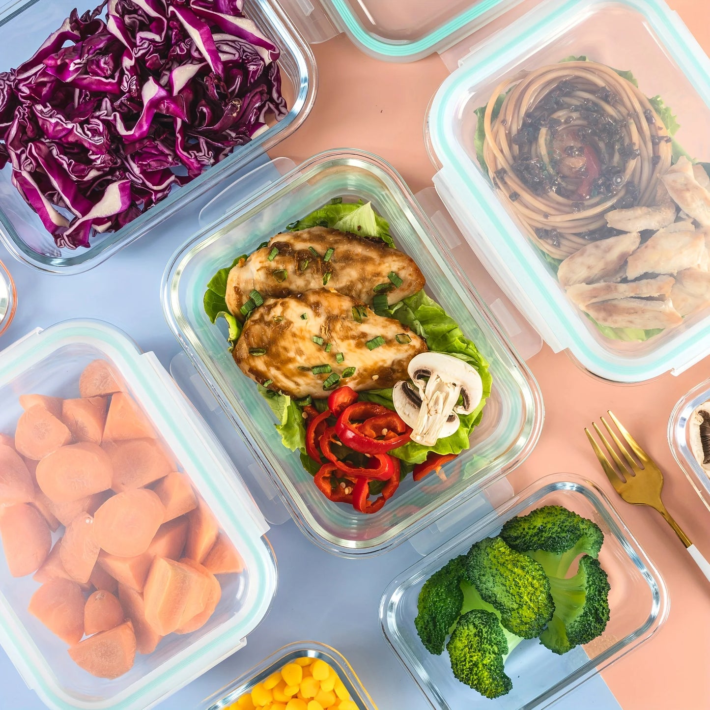 Airtight Glass Food Storage Containers 10 Piece Set
