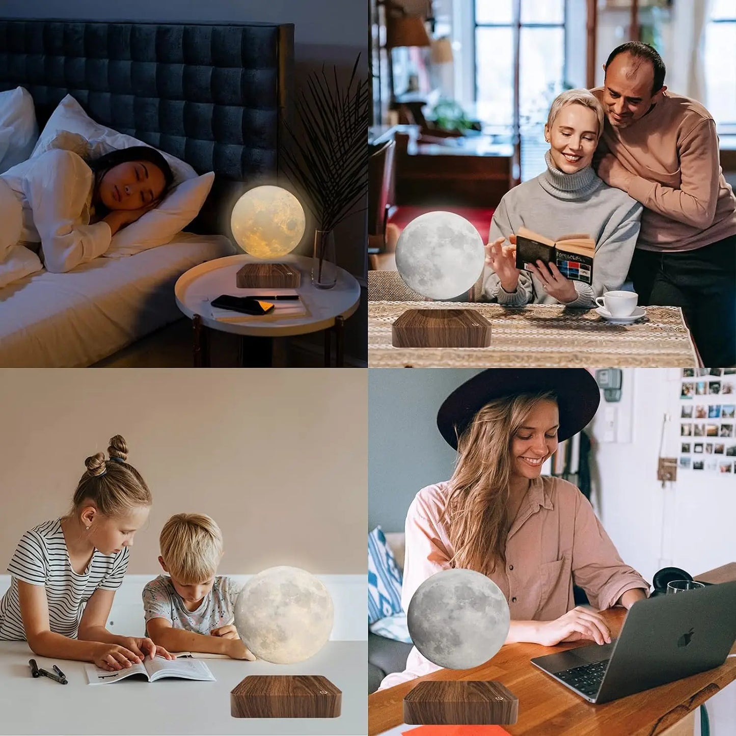 Mexllex Levitating Moon Magnetic Night Light 3D LED Lamp