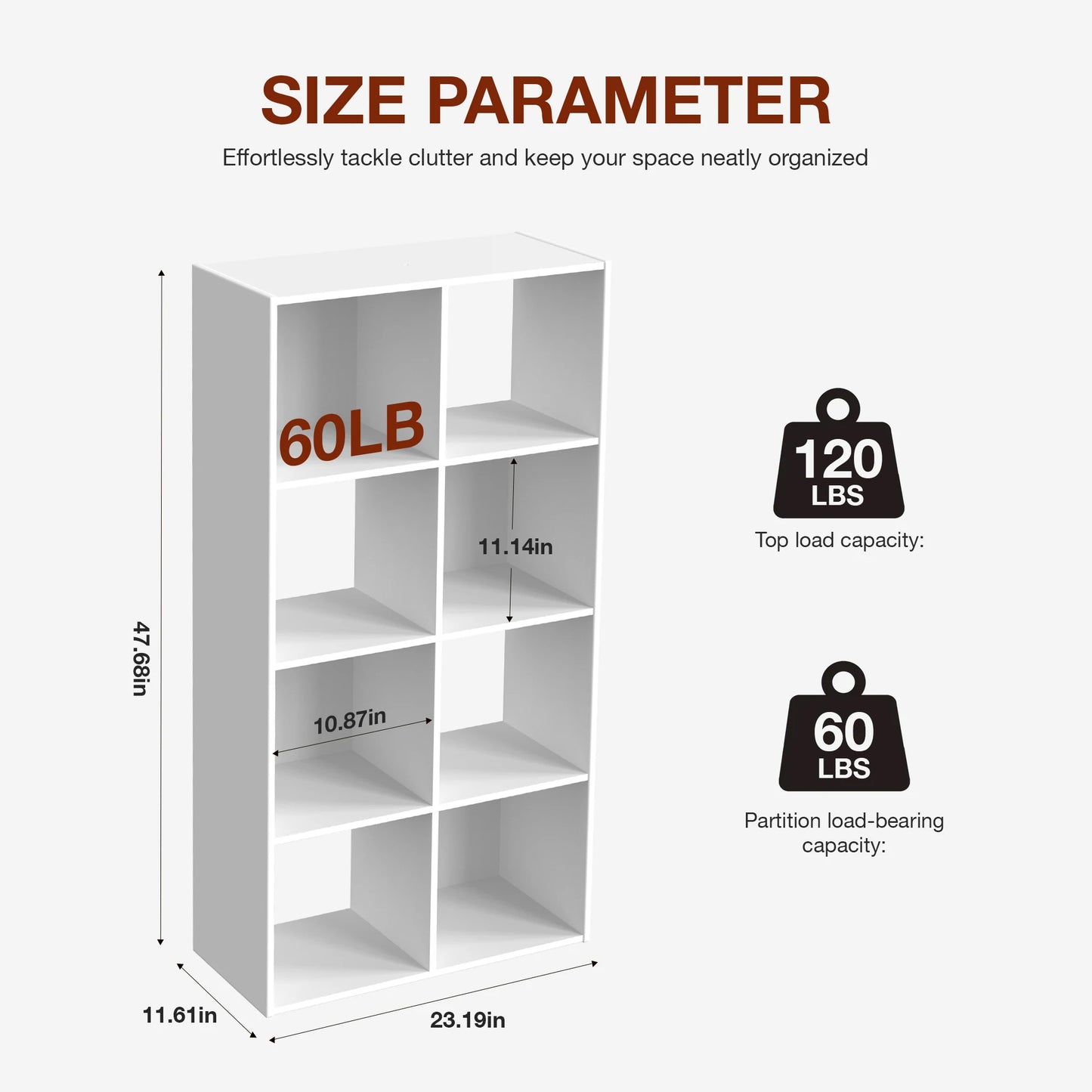 JHK 9 Cube Storage Organizer Wood Bookcase For Living Room
