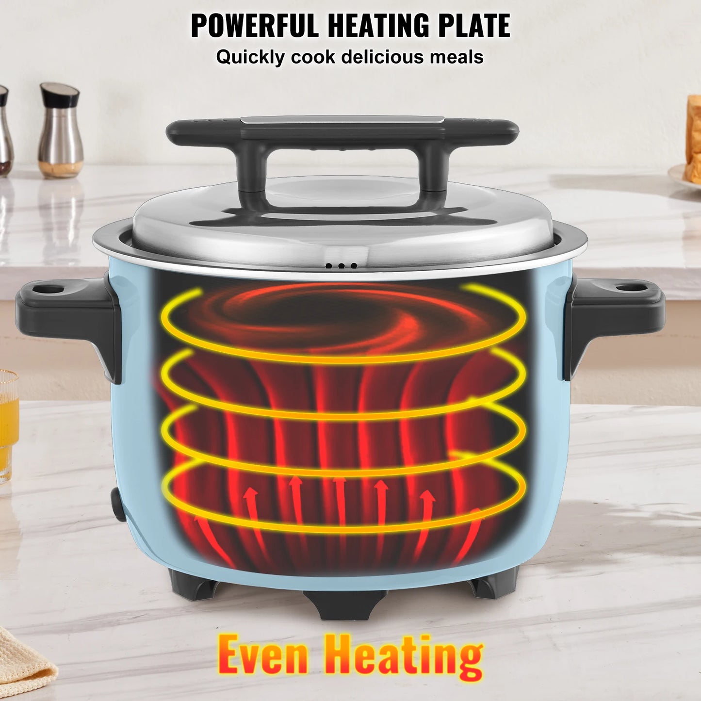 VEVOR Commercial Rice Cooker With Aluminum Nonstick Pot Keep Warm