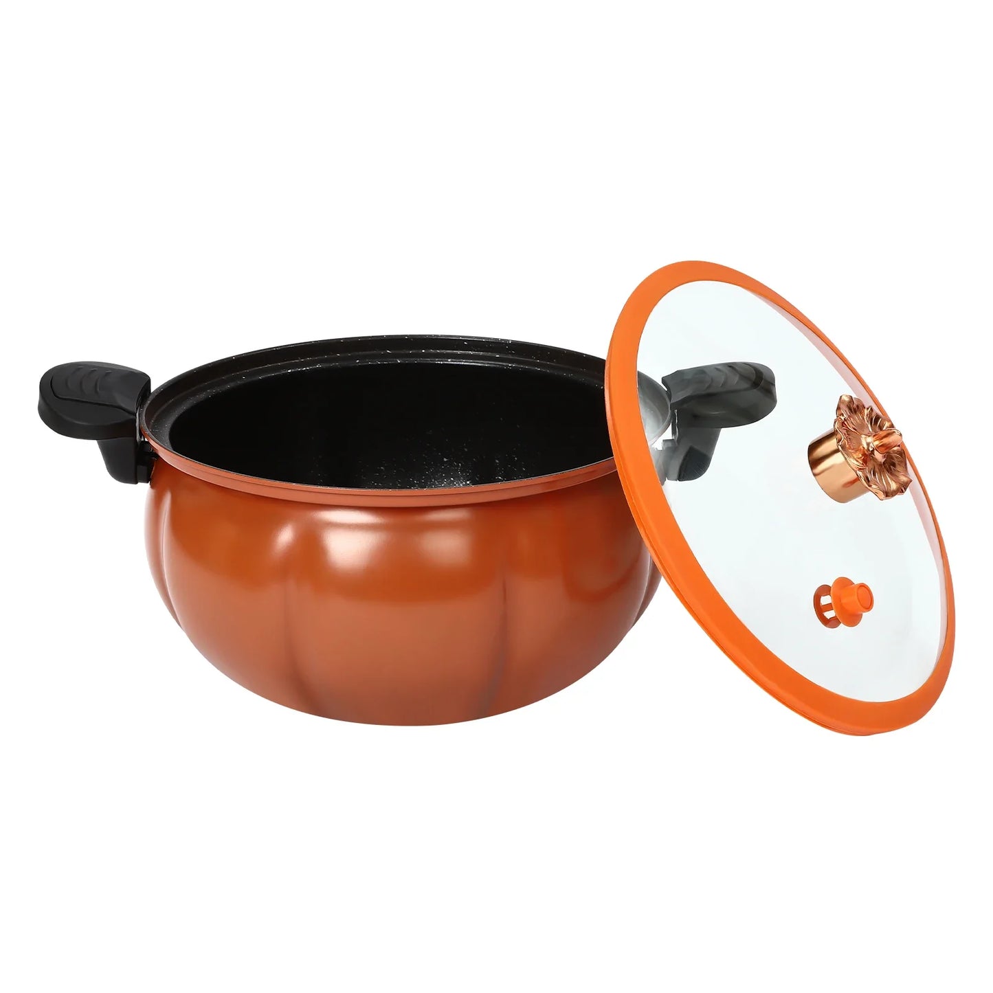 Bymaocar Pumpkin Shaped Non-Stick Micro Pressure Cooker With Transparent Lid