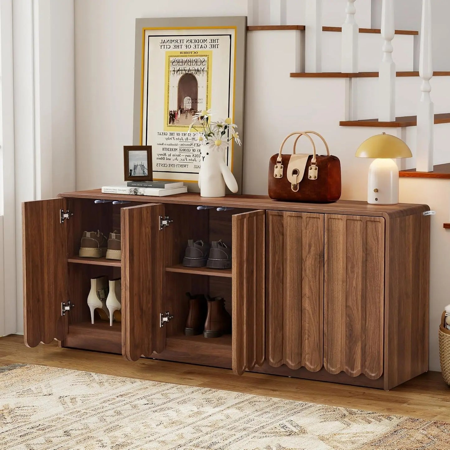 Sideboard Buffet Cabinet With Storage Modern Wooden Credenza Tv Stand