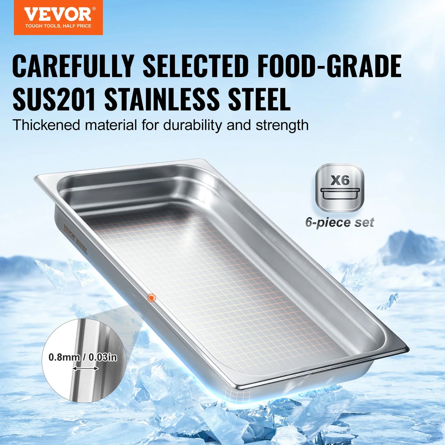 SucceBuy Stainless Steel Buffet Chafing Dishes And Steam Table Pans