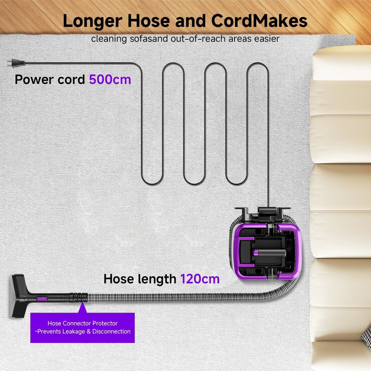 Honki 530W Carpet Cleaner With Strong 20KPa Suction