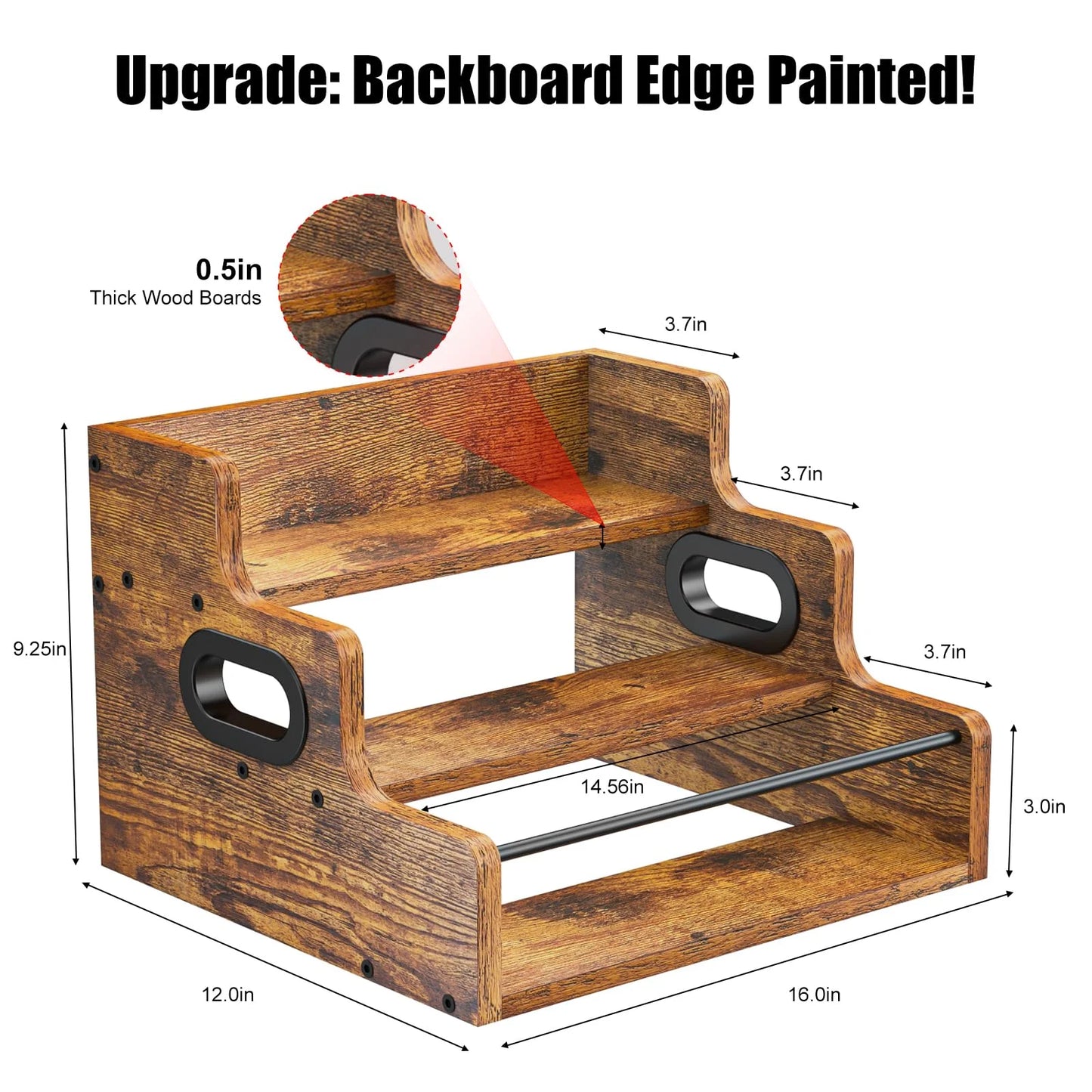 Liquor Bottle Display Shelf 4 Tier Stadium Rack For Home Bar