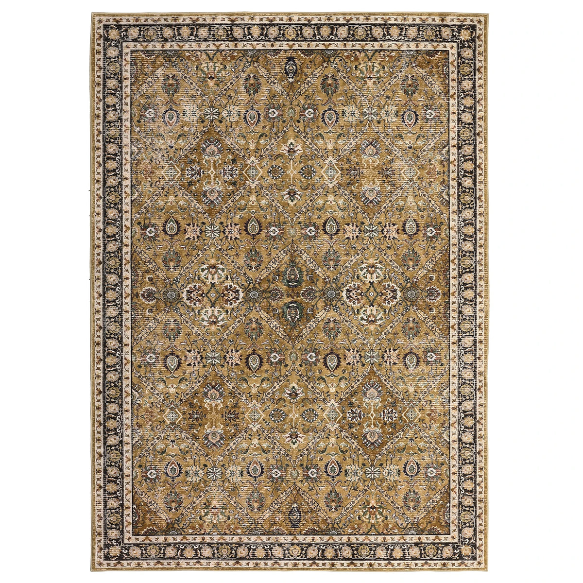 Moroccan Trellis Polyester Machine Washable Living Room Rug