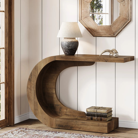 Tribesigns Mid Century Modern Wood Console Table For Entryway