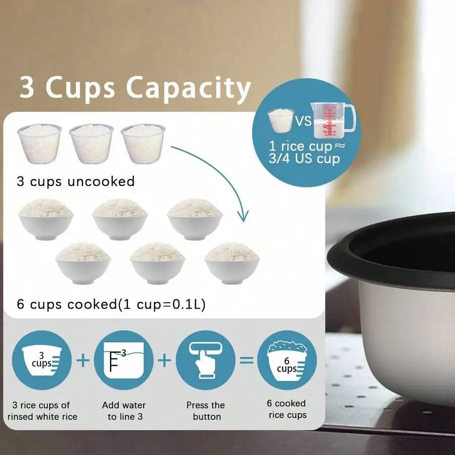 XMSJ Mini Electric Rice Cooker Stainless Steel Inner Pot