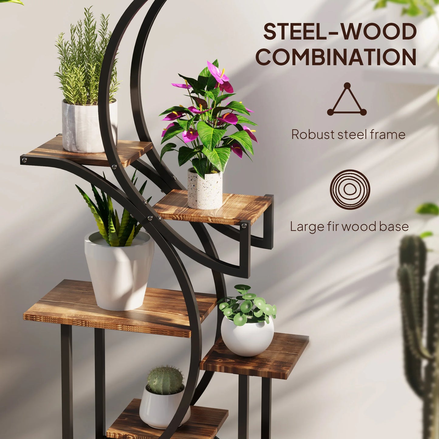 8 Tier Plant Stand Corner Shelf For Indoor Garden Display