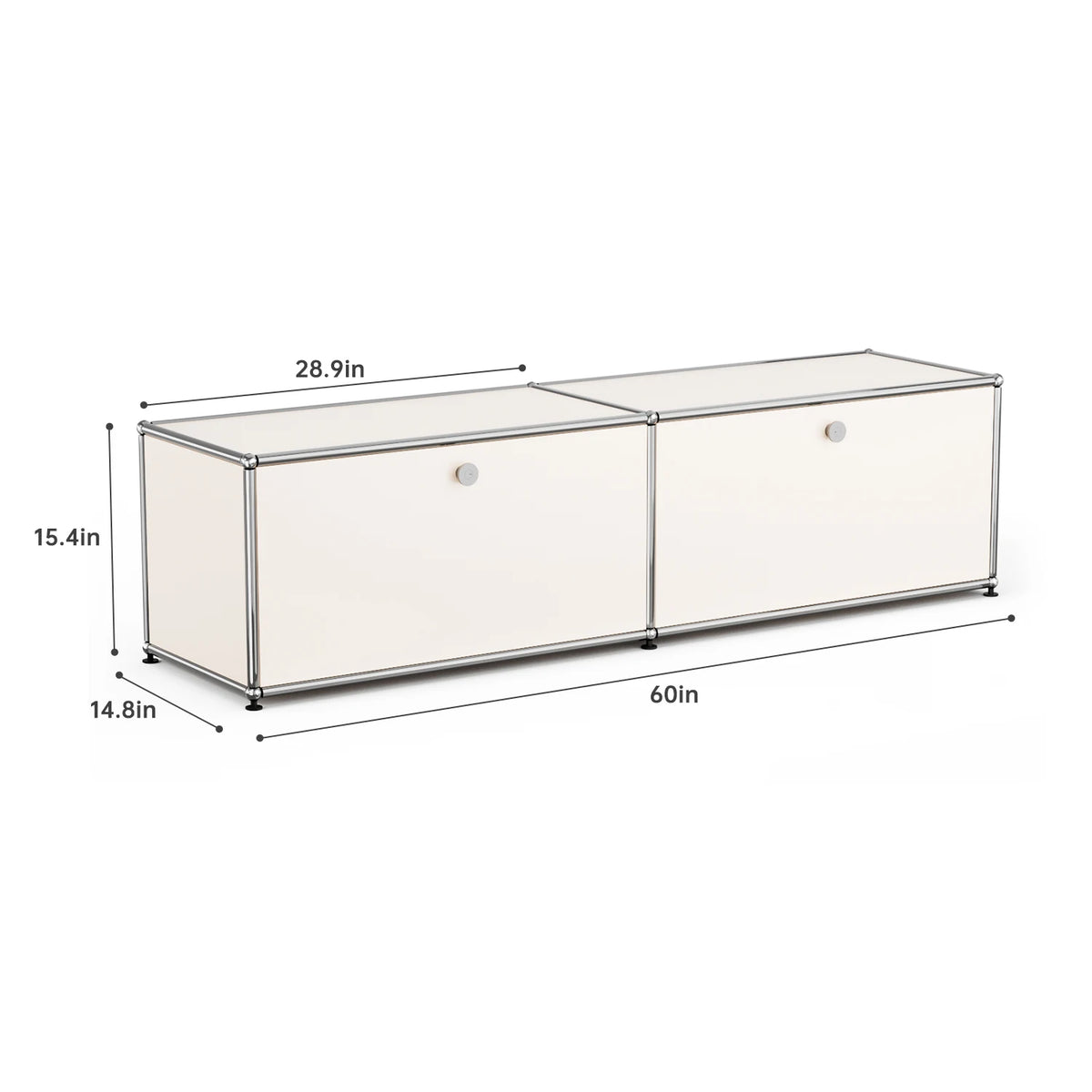 Modern Stainless Steel Media Console Cabinet With Storage