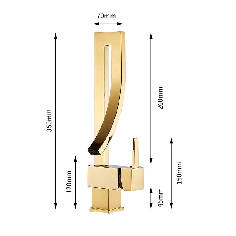 Wanmivezlo Bathroom Basin Faucet Deck Mounted Single Handle Waterfall Mixer