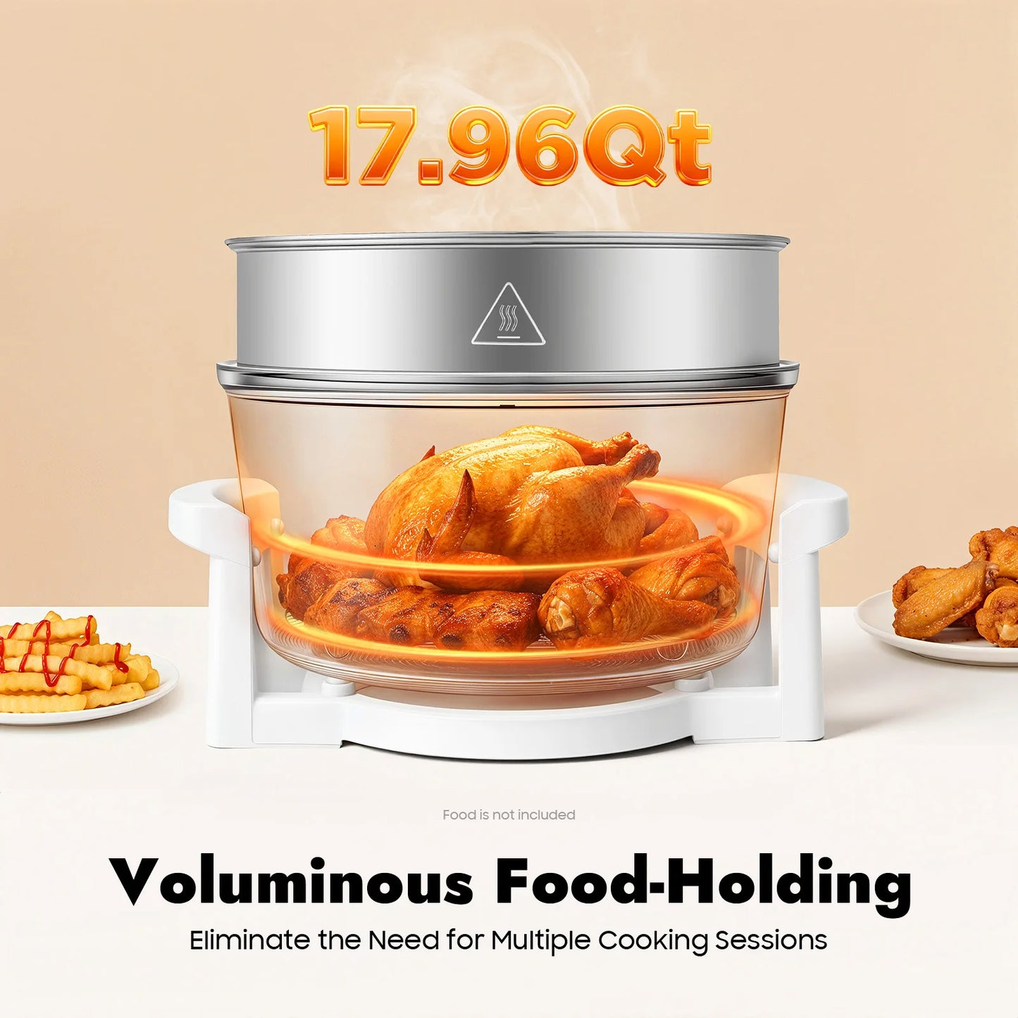 Visual Air Fryer 1200-1400W 360 Degree Hot Air Circulation