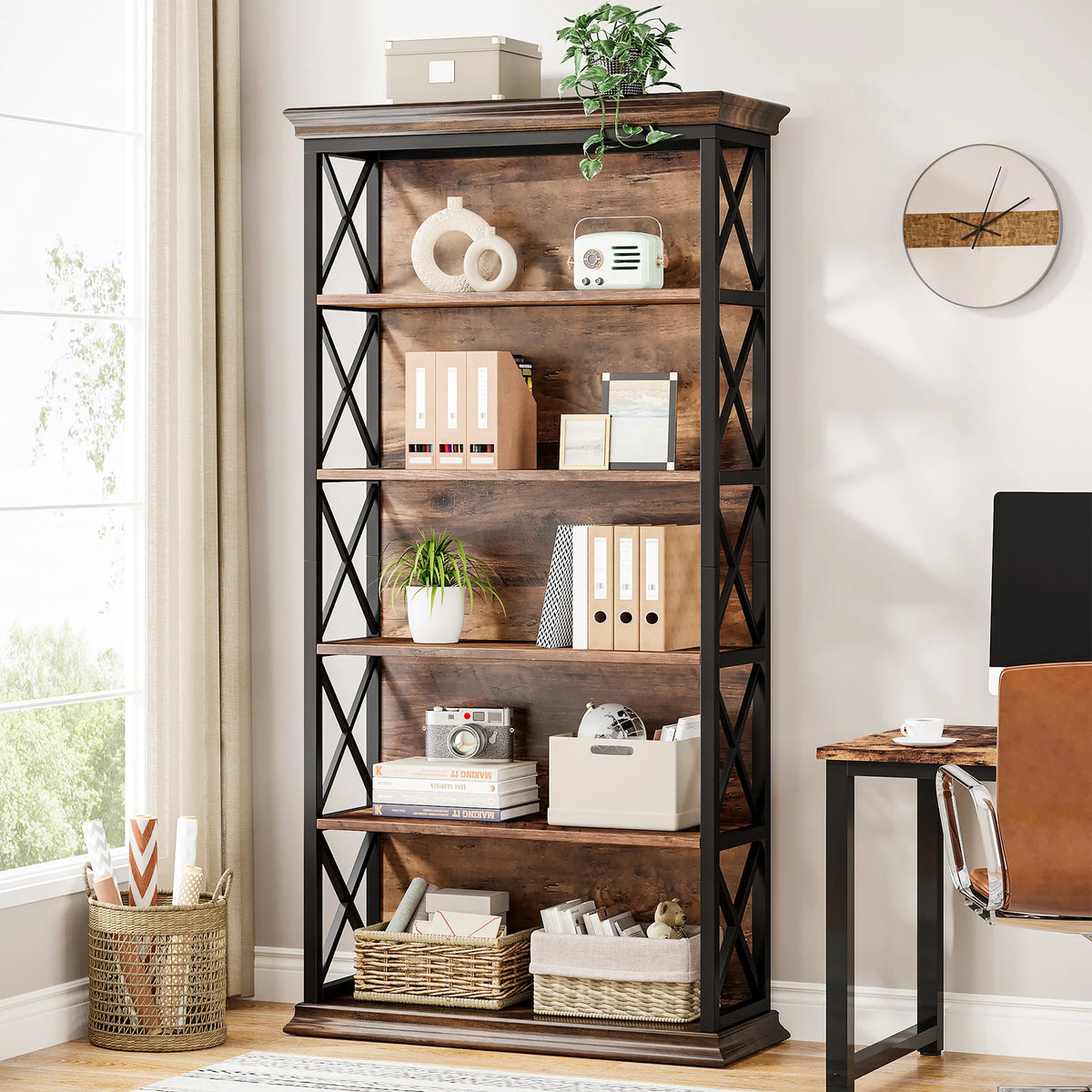 Tribesigns Modern Wooden Bookshelf For Home Office Display Storage