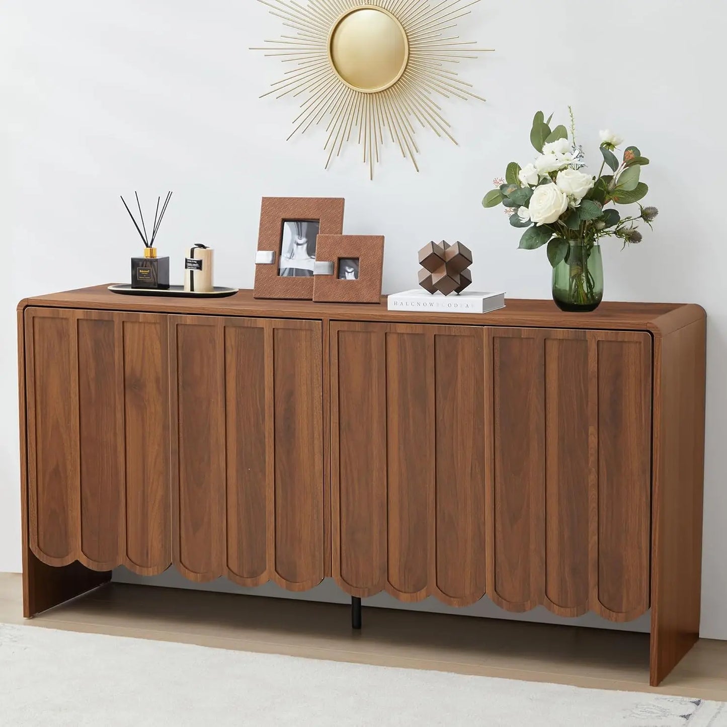 Sideboard Buffet Cabinet With Storage Modern Wooden Credenza Tv Stand