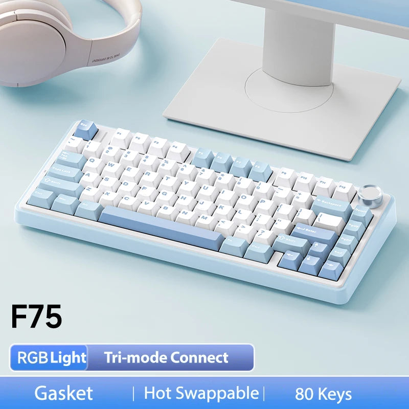 AULA F75 Wireless Bluetooth Mechanical Keyboard With RGB Backlight