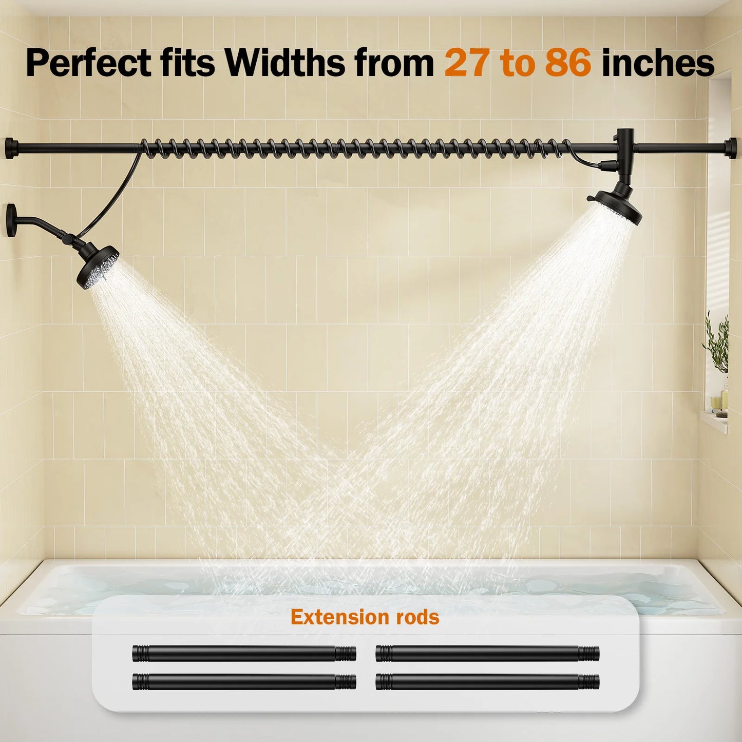 Tandem Dual Shower Head For Couples With High Pressure