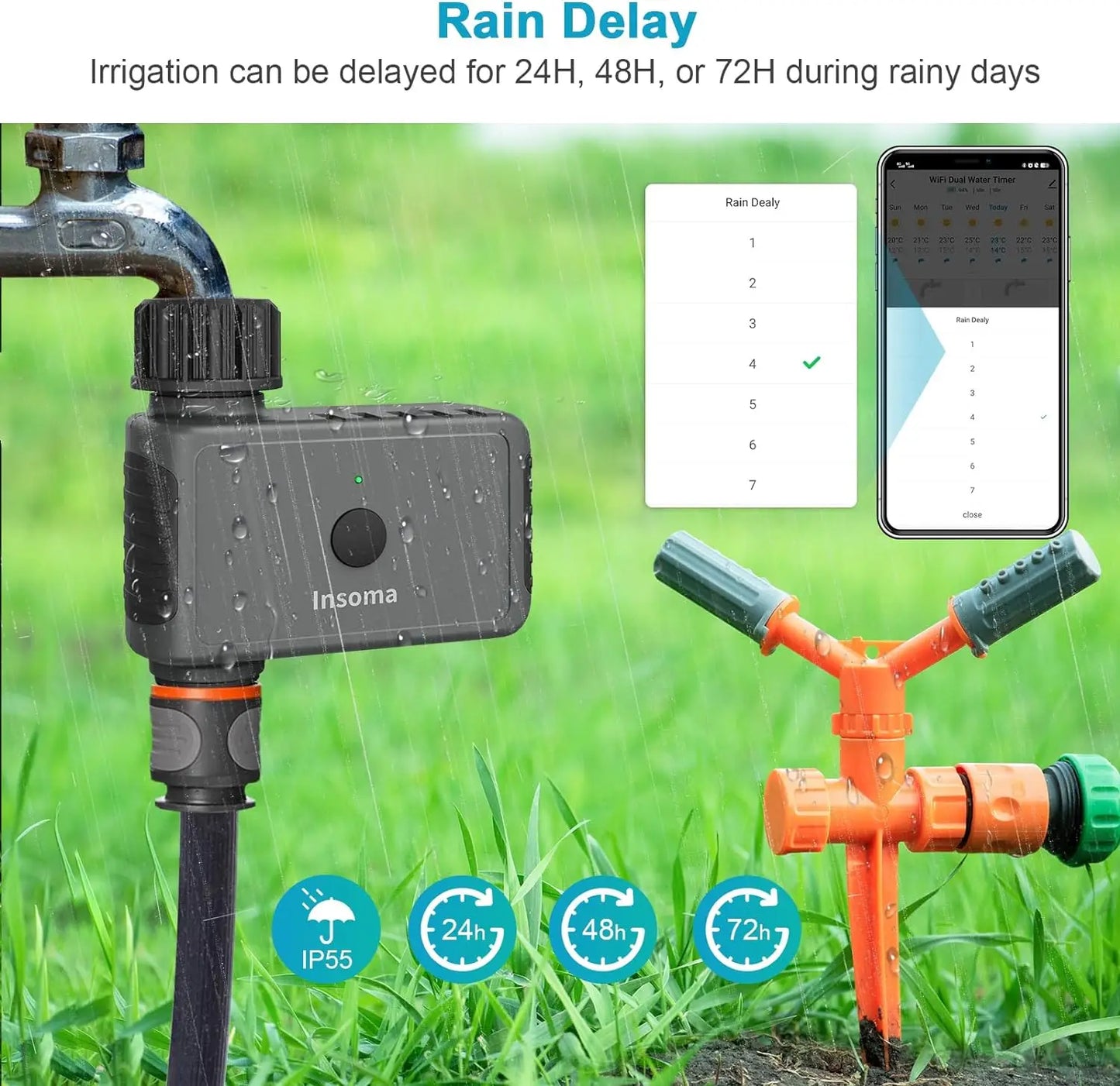 Insoma WiFi Automatic Sprinkler Timer For Garden Irrigation With Alexa
