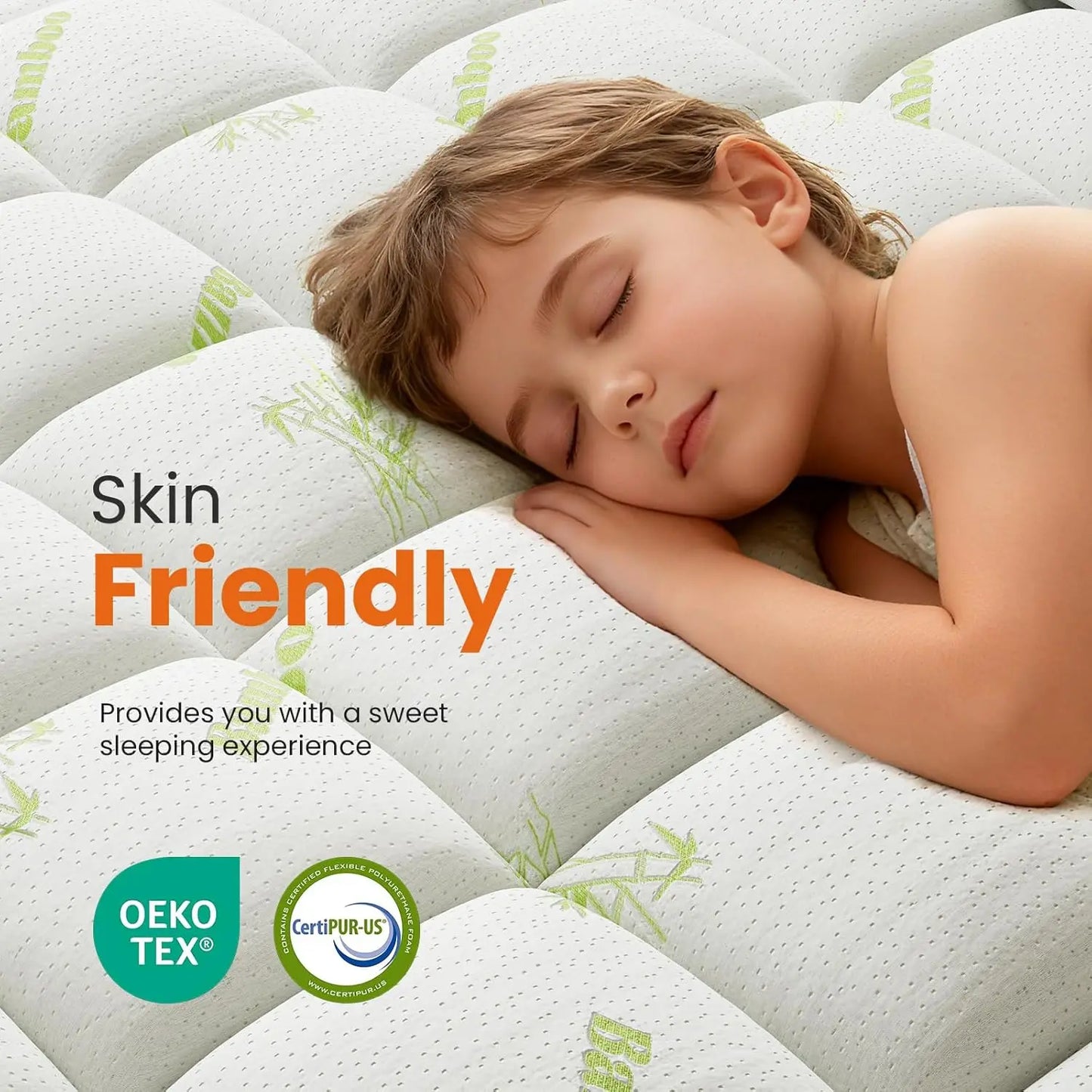 Ultra Soft Bamboo Mattress Topper With Cooling Deep Pockets