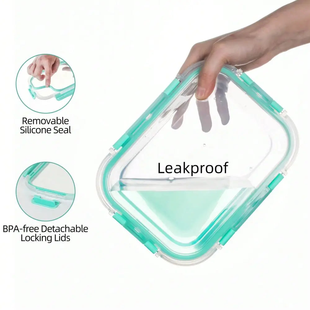 Airtight Glass Food Storage Containers 24-Piece Leak-Proof Set With Lids