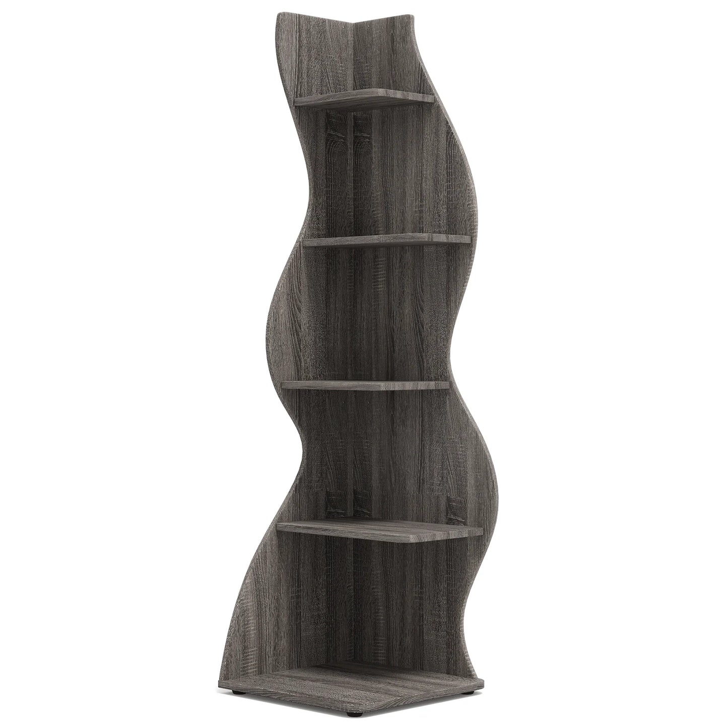 Tribesigns 5 Tier Corner Shelf Modern Wall Bookcase Storage Rack