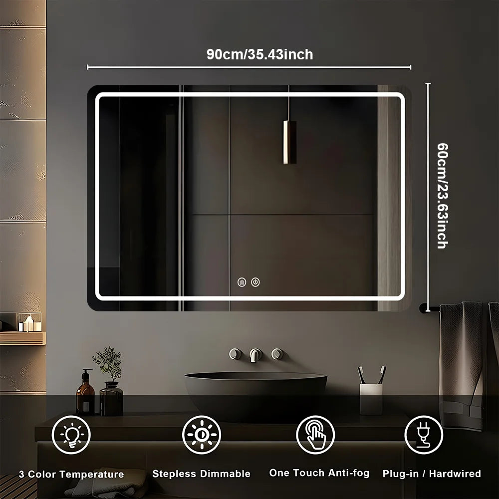 MYGIIVOVO LED Bathroom Mirror With Demister And Backlit Lights