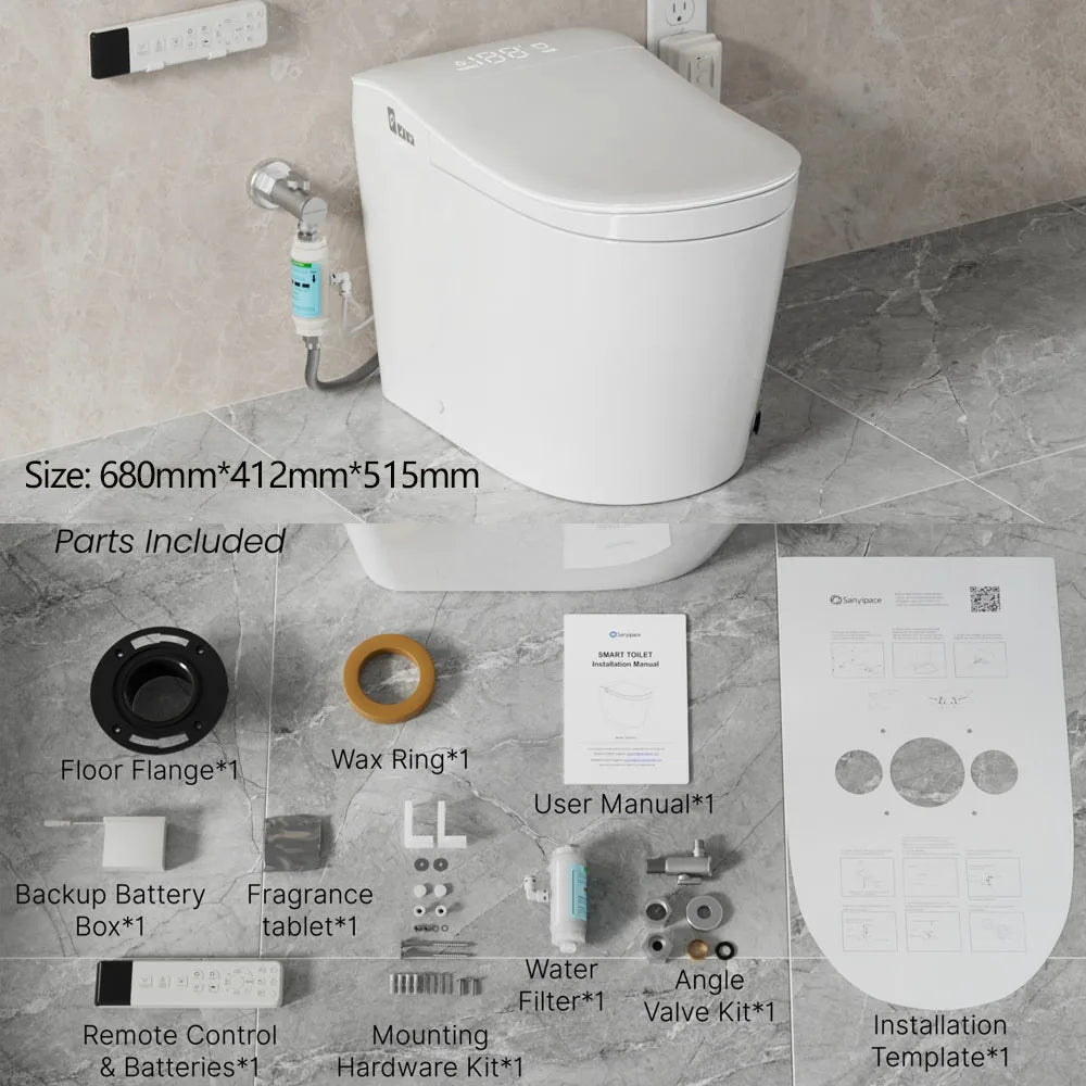 SANYIPACE Japanese Style Smart Toilet With Bidet For Home