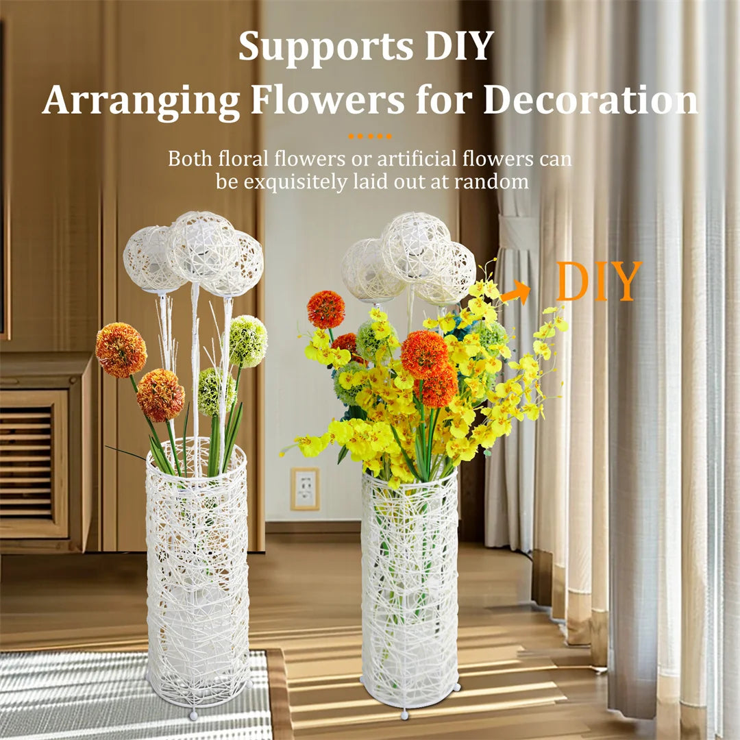 Luvodi Modern Rattan Floor Lamp For Living Room Decor