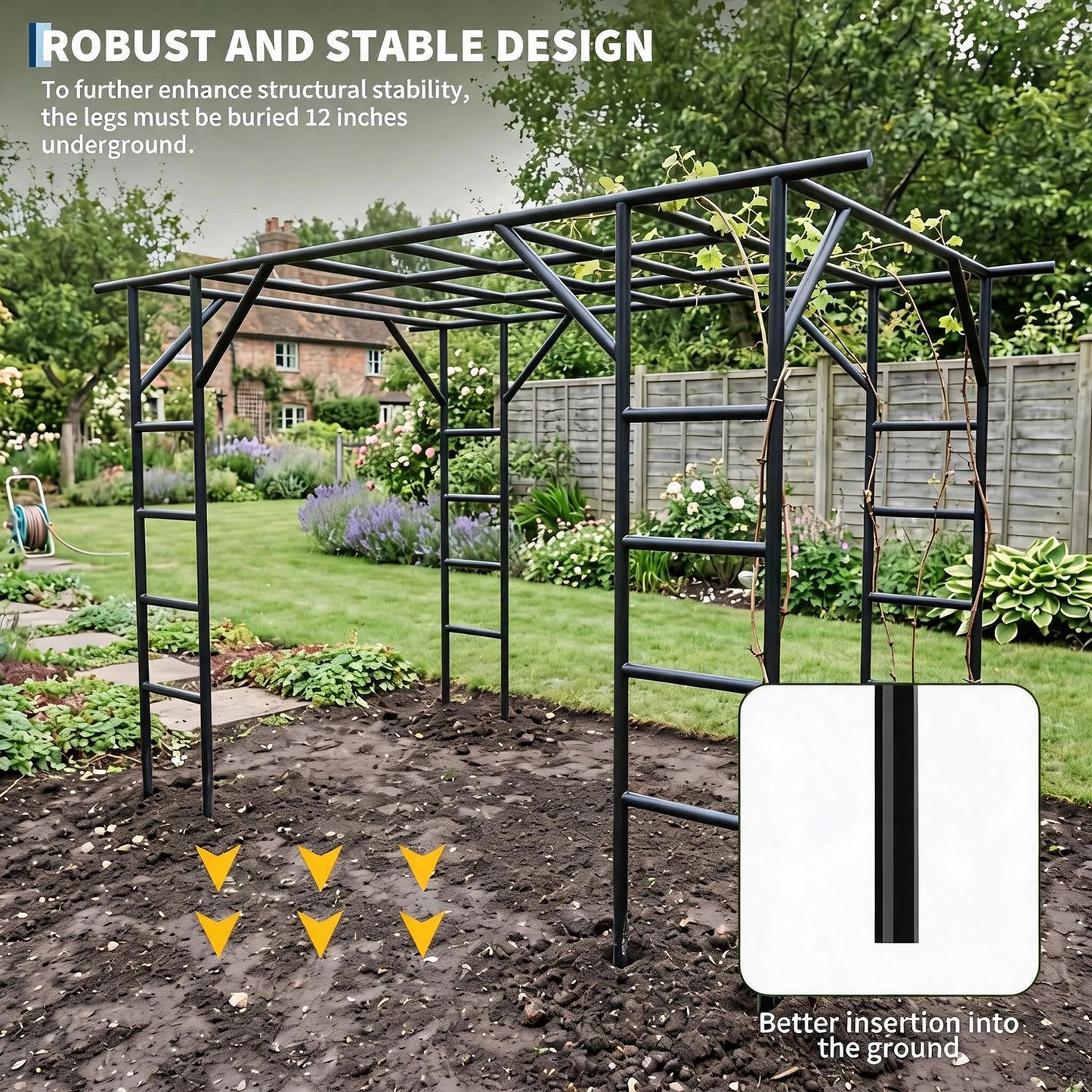 HiMISS Garden Arch Trellis Heavy Duty Metal For Climbing Plants