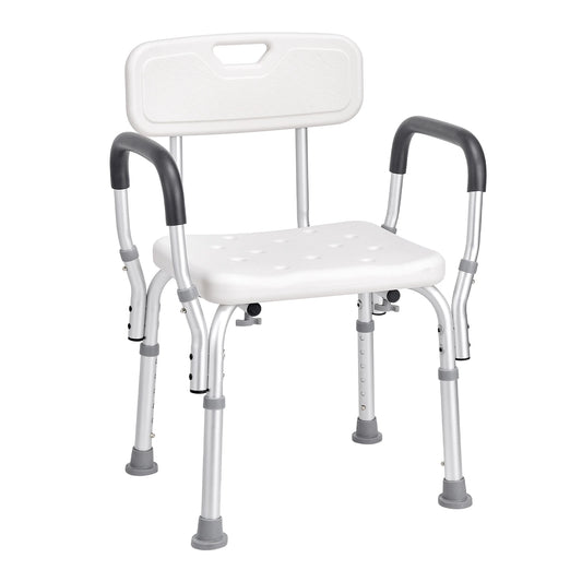 SucceBuy Adjustable Height Shower Chair With Non Slip Bathtub Bench