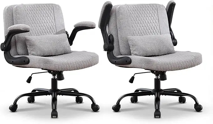TCGBKAF Ergonomic Office Chair With Flip Backrest And PU Leather Arms