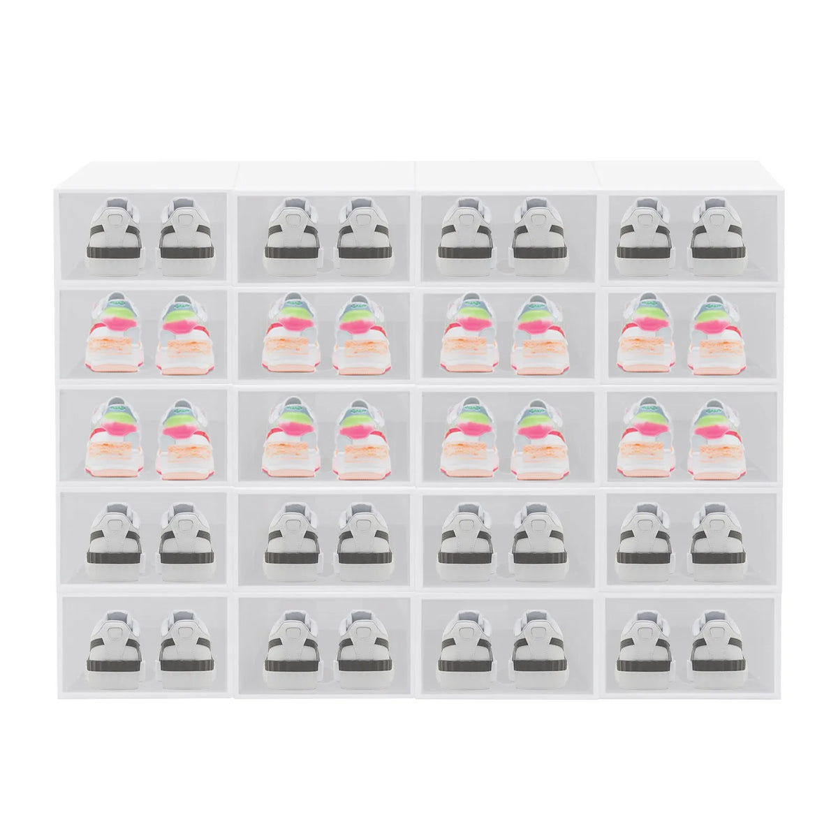 Stackable Foldable Plastic Shoe Storage Box For Home Organization