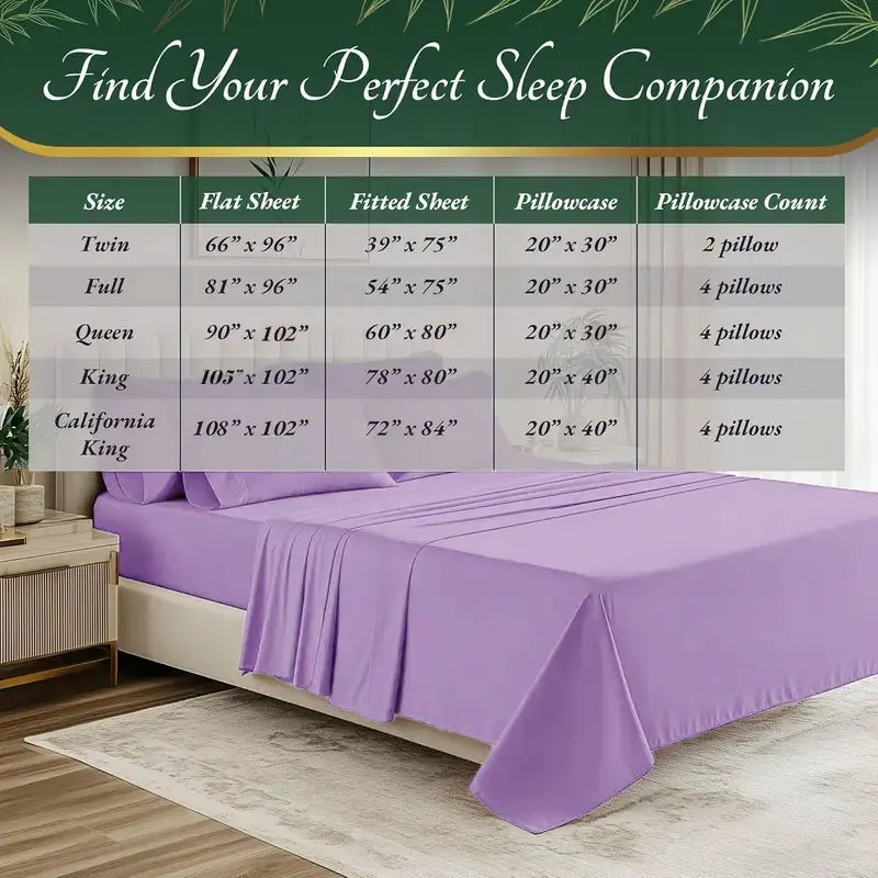 Bamboo Viscose Cooling Sheet Set For Comfortable Sleep