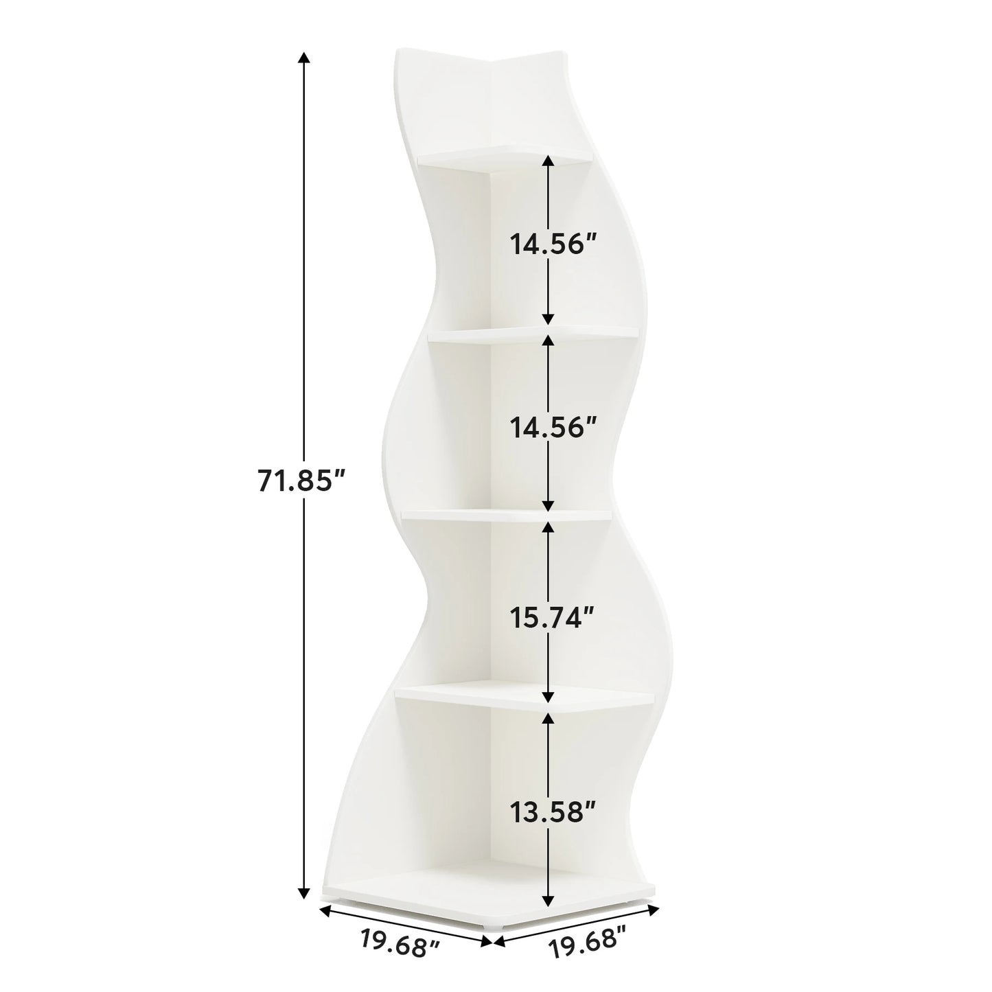 Tribesigns 5 Tier Corner Shelf Modern Wall Bookcase Storage Rack