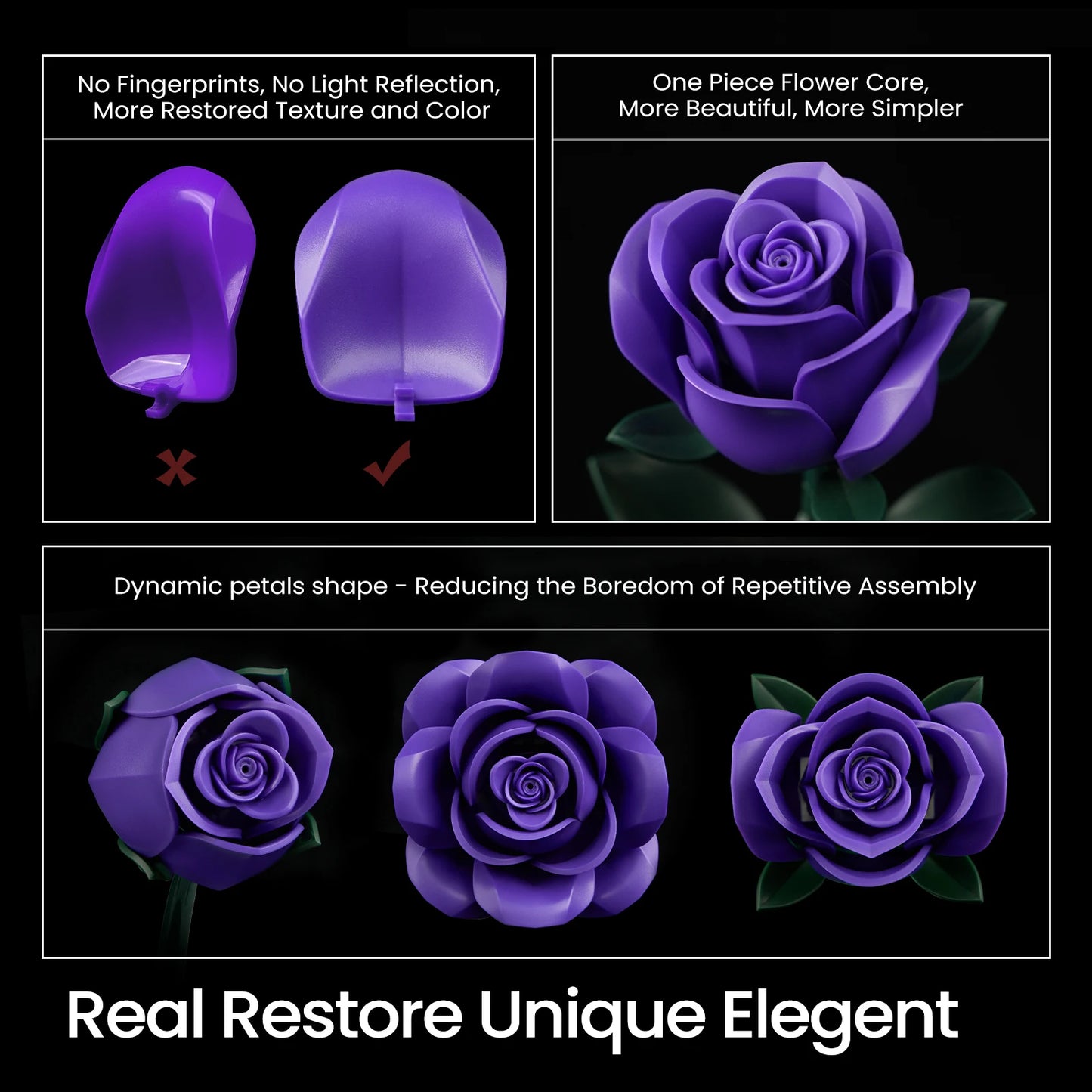 Purple Roses Artificial Bouquet For Home Decor And Valentines Gift