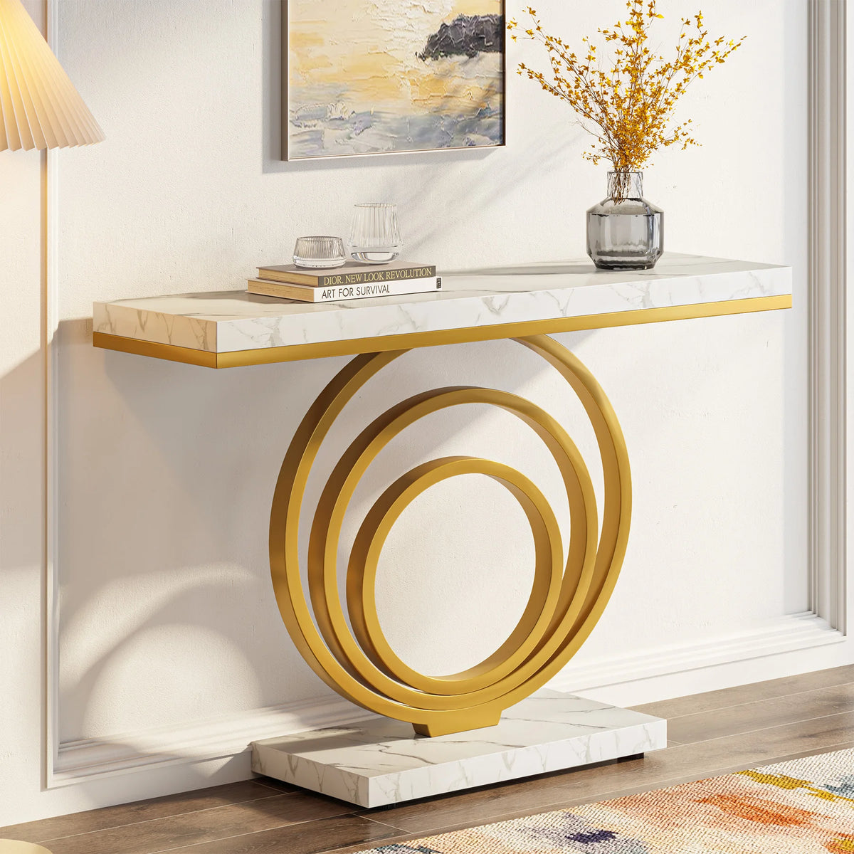 Tribesigns Modern Entryway Console Table With Decorative Ring Base