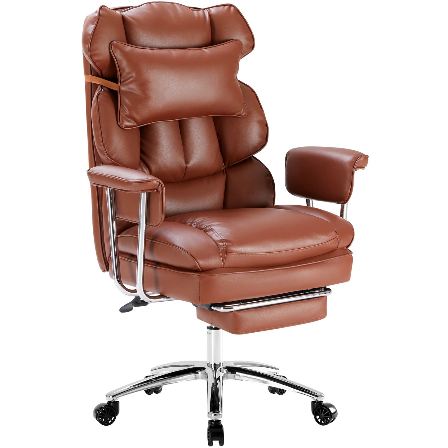 JHK PU Leather Ergonomic Office Chair With Footrest Lumbar Support