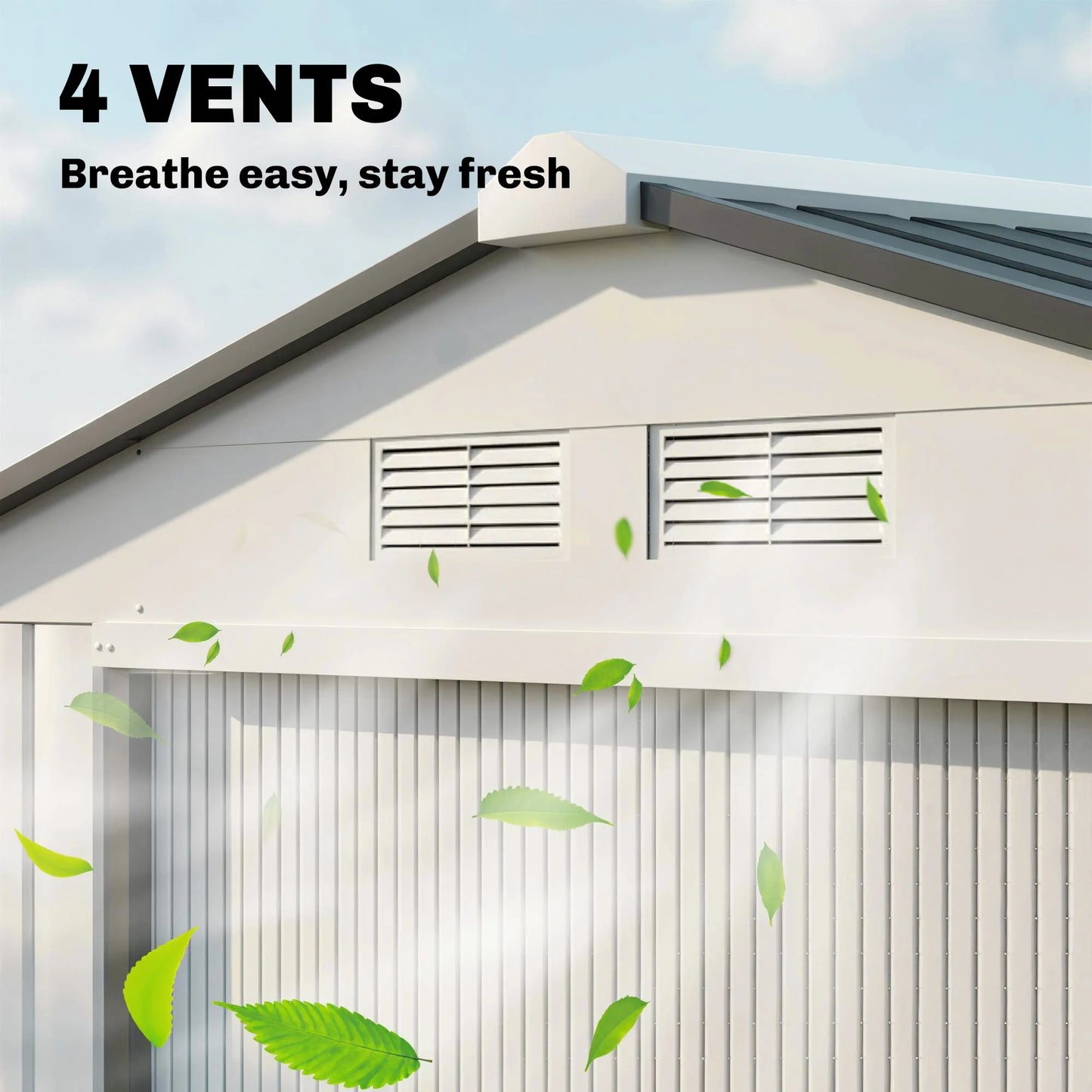 Outdoor Steel Garden Shed Organizer With Sliding Doors
