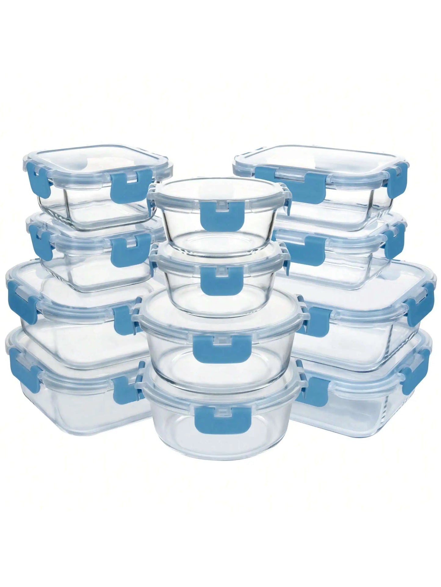 Airtight Glass Food Storage Containers 24-Piece Leak-Proof Set With Lids