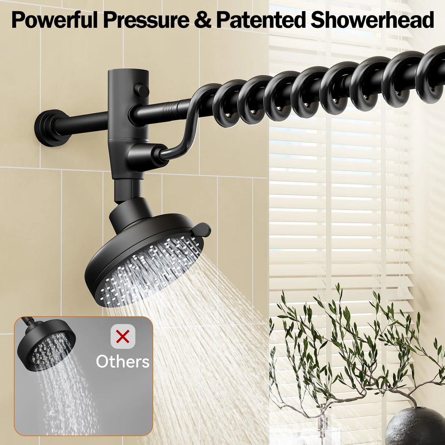 Tandem Dual Shower Head For Couples With High Pressure