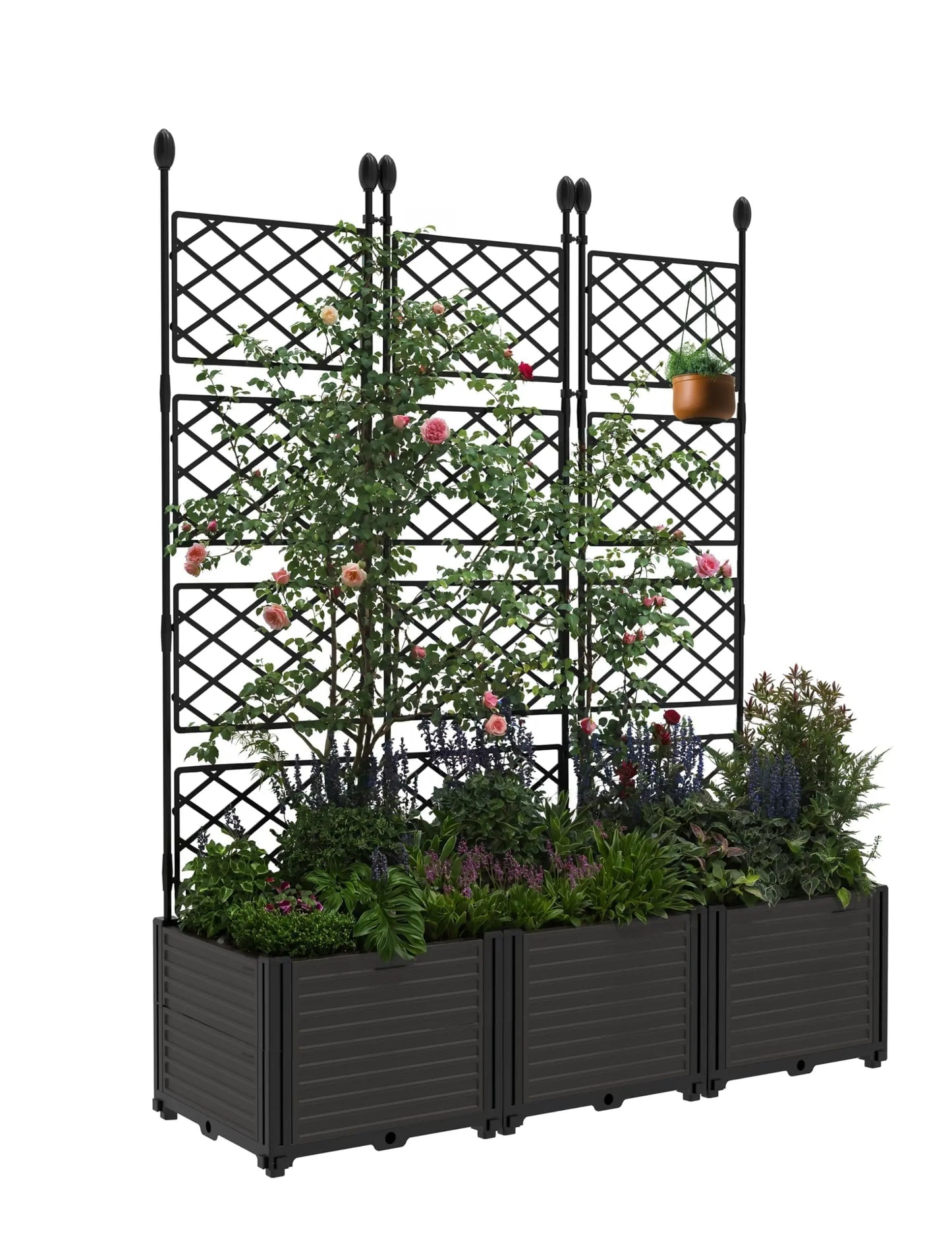 HiMISS Planter Box With Trellis Garden Bed For Climbing Plants